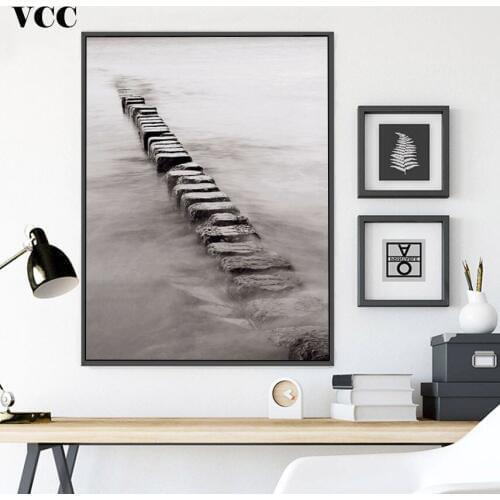 VCC Black White Posters And Prints Nordic Canvas Ppainting Wall Art Print Landscape Painting Decorative Picture Home Decoration