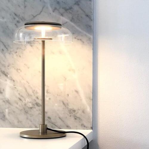 Modern minimalist table lamp Nordic ins bedside lamp living room bedroom art glass lighting mushroom LED table light