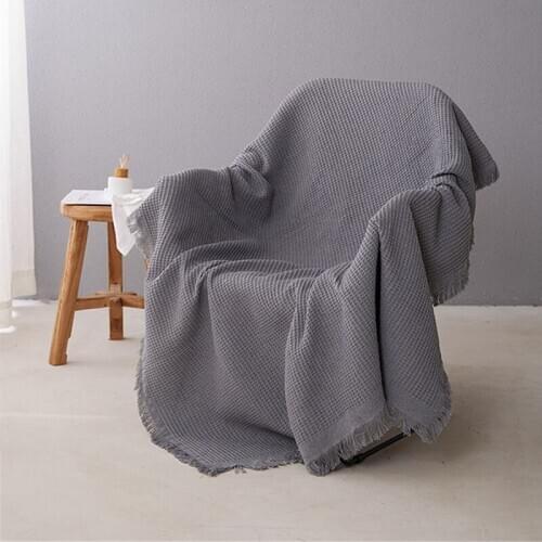 Modern Simple Solid Color Sofa Cover Thick Knitting Sofa Towel Single Double Settee Cover Blanket Pure White Chair Cover Cloth