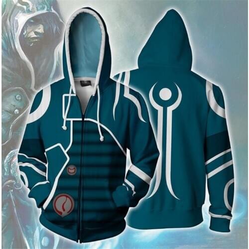 Game CCG (TCG) Jace Beleren zipper hoodie men and women Cosplay sweater anime costumes 3D printing New