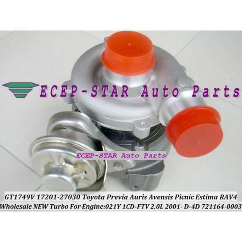 GT1749V 721164-0003 721164 17201-27030 Turbo Turbocharger For TOYOTA RAV4 Previa Auris Avensis Picnic Estima 021Y 1CD-FTV 2.0L