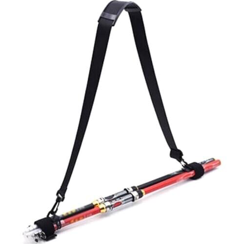 Fishing Rod Shoulder Strap Belt Adjustable Fishing Rod Pole Carry Strap Sling Band Fishing Tackle Shoulder Belt