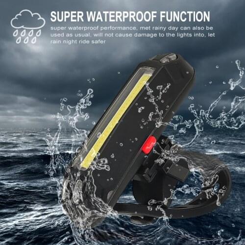 Waterproof Riding Bicycle Taillight USB Charging LED Rear Colorful Light Pack Warning Bike Mtb Cycling Road Warning Flashlight
