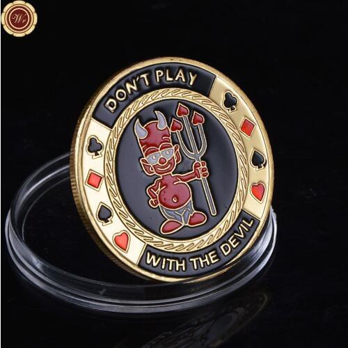 WR Luxury Home Decor 24k Gold Plated Coin 999.9 Don't Play Casino Poker Token Coins Quality Metal Coin Souvenir Gifts for Games