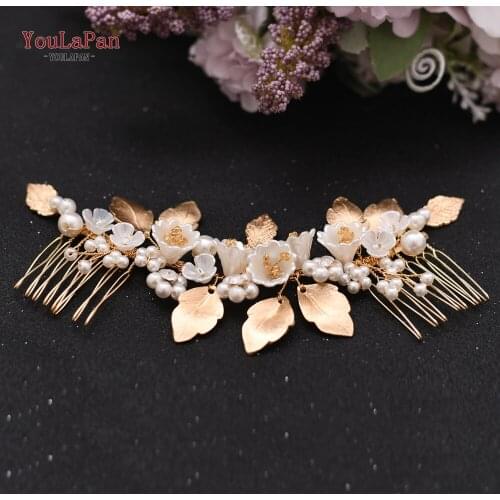 YouLaPan HP315 Wedding Crystal Peals Hair Combs Bridal Hair Clips Accessories Jewelry Handmade Women Ornaments Headpieces