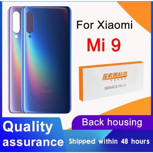 Back Housing Replacement For Xiaomi Mi 9 Back Cover Battery Glass Adhesive Sticker With Camera Lens For Xiaomi Mi9 Rear Cover