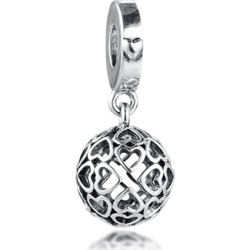 Harmonious Hearts Charms 925 Sterling Silver Dangle Beads for Women Fits Original Bracelets Necklace Charm Silver 925 Jewelry