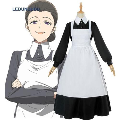 Anime The Promised Neverland Cosplay Costumes Women Mother Isabella Party Fancy Maid Uniform Dress For Halloween Clothes