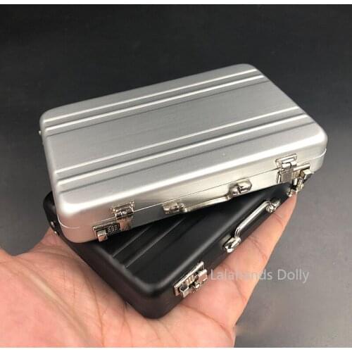 1/6 Scale Dollhouse Mini Silver/black Two-color Code Suitcase Scene Model Doll Accessories