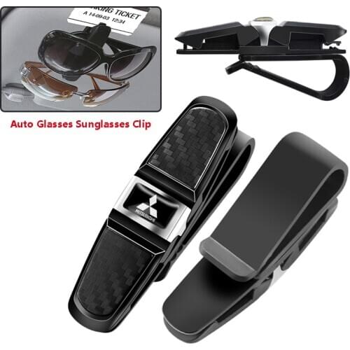 1Pcs ABS Car Sun Visor Glasses Sunglasses Clip Ticket Card Holder For Mitsubishis ASX Lancer Pajero Outlander L200 EVO Lancer