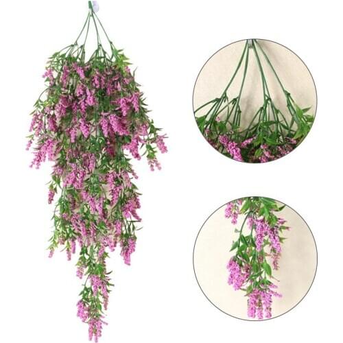 1Pc Artificial Flowers Lavender Fake Flower Wall Hanging Vine Rattan Wedding Party Decor fiori artificiali tuin decoratie