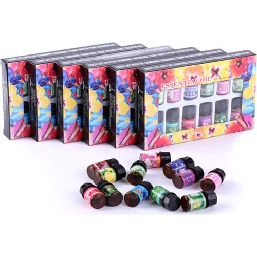 3ML 12PCS Natural Essential Oils Set Water-soluble Aroma Essential Aromatherapy Oil for Oil Diffuser Humidifier
