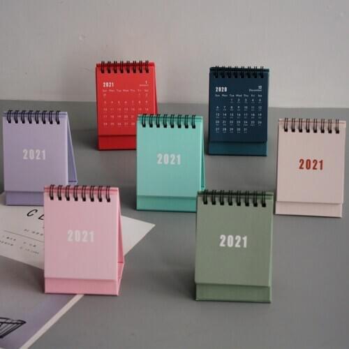 2021 Simple Mini Desktop Paper Calendar Dual Daily Scheduler Table Planner Yearly Agenda Organizer