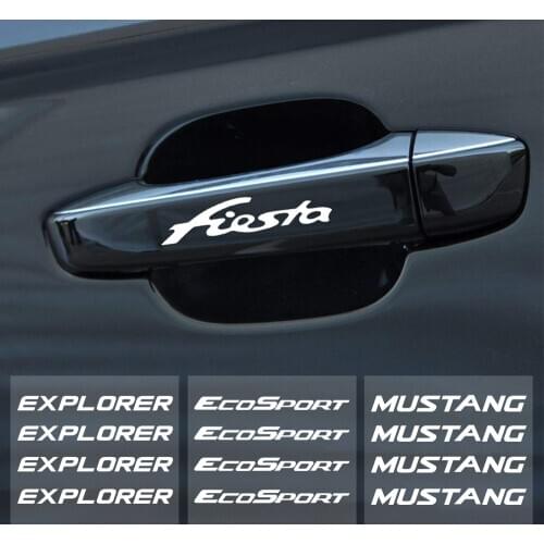 4PCS Car Door Handle Vinyl Decor Stickers for Ford Fiesta Mondeo Fusion Mustang Explorer Escape Shelby Edge Ecosport Kuga Taurus