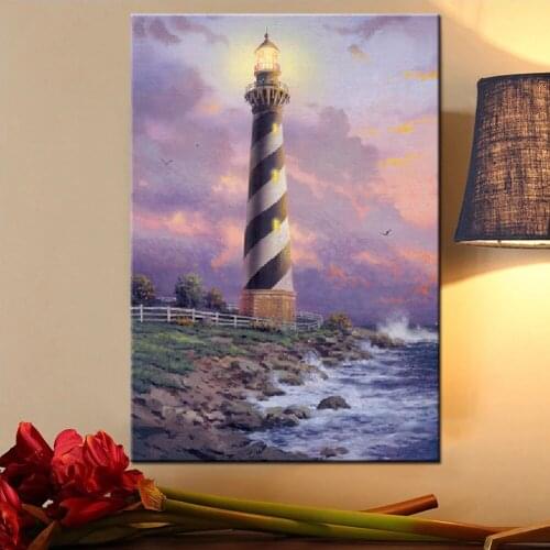 5d diy Scenic seaside pagoda Full square round drill Diamond Embroidery Diamond Painting Cross Stitch mosaic home product