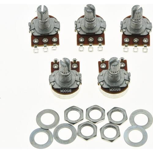 5x Linear 500K Guitar Mini Pots Short Split Shaft Potentiometers B500K