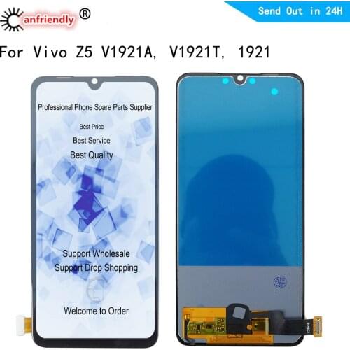 6.38" AMOLED For Vivo Z5 (2019) V1921A V1921T 1921 LCD Display Touch Panel Screen Digitizer With Frame Assembly Replacement