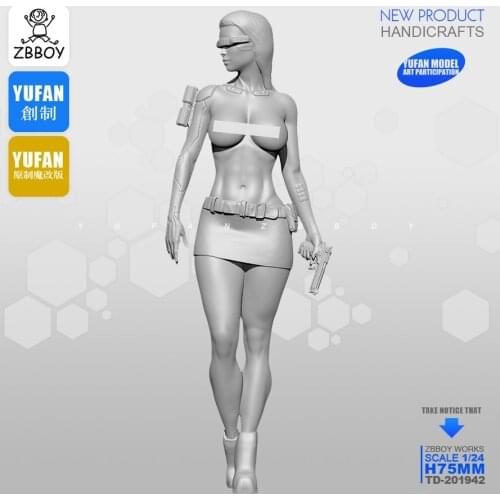 75MM 1/24 Resin Kits female soldier model self-assembeld TD-201942