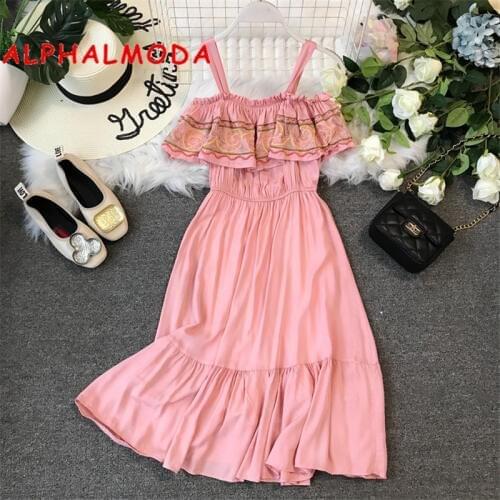 Женские пляжные сарафаны ALPHALMODA China At AliExpress