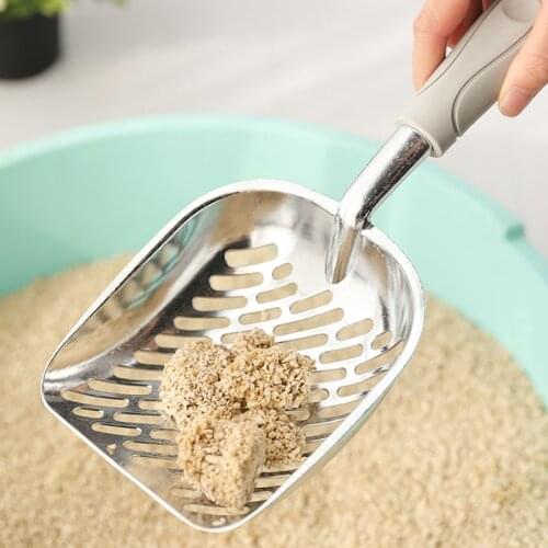 Cat Litter Scoop Big Metal Litter Scoop for Kitty Sifter with Deep Shovel and Ergonomic Handle Made of Heavy Duty Solid Aluminum