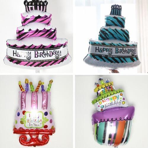 Big Balloon Happy Birthday Decorations helium Ballons air Balls inflatable Foil Balloons Birthday balloons Cake Party balloons
