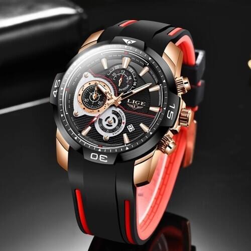 LIGE Men Watches Top Brand Luxury Business Quartz Watch Men Fashion Waterproof Date Chronograph WristWatch Relogio Masculino+Box