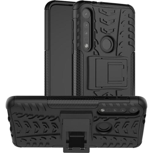 For Motorola Moto One Macro Case 6.2 inch Luxury PC + TPU Back Cover Stand Armor Shockproof Case For Moto One Macro Phone Cases