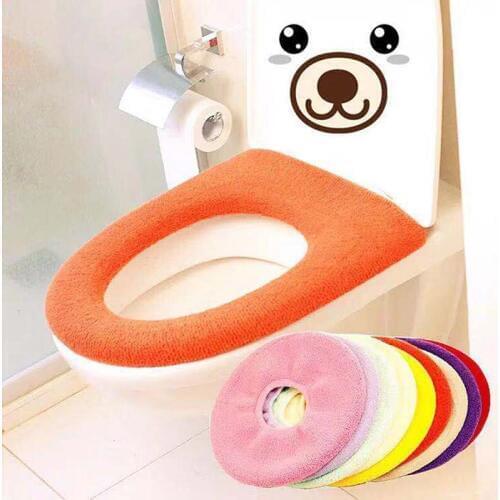 Toilet Seat Cover Mat Warm Soft Toilet Cover Seat Lid Pad Bathroom Closestool Protector Bathroom Accessories Set
