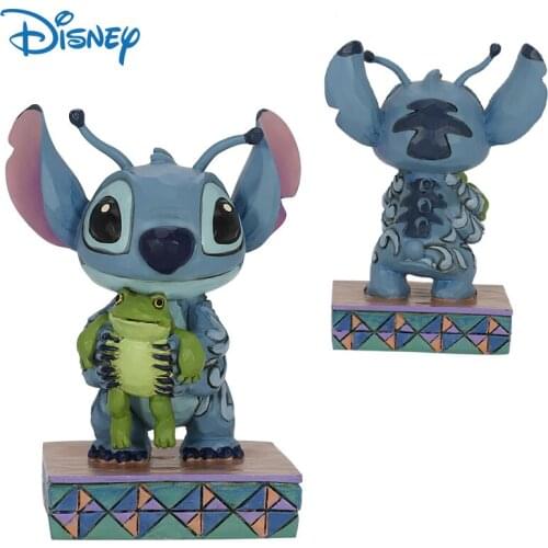 Disney Genuine Stitch Action Figure Resin Decor Lilo & Stitch Cute Anime Figures Collection Model Dolls Toys Boxed Kids Gifts