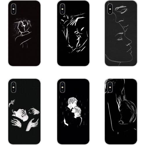 For HTC One U11 U12 X9 M7 M8 A9 M9 M10 E9 Plus Desire 630 530 626 628 816 820 830 Line art couple love kiss Silicone Case Covers