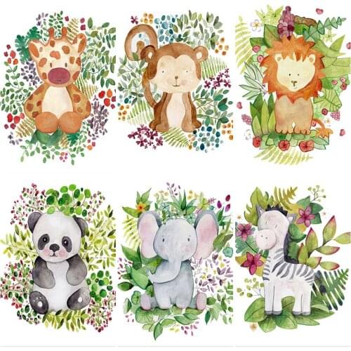 DOHAWIZS Diamond Painting 5D Cartoon Animal Flower Cross Stitch Full Square Diamond Embroidery Lion Elephant Childrens Handmade