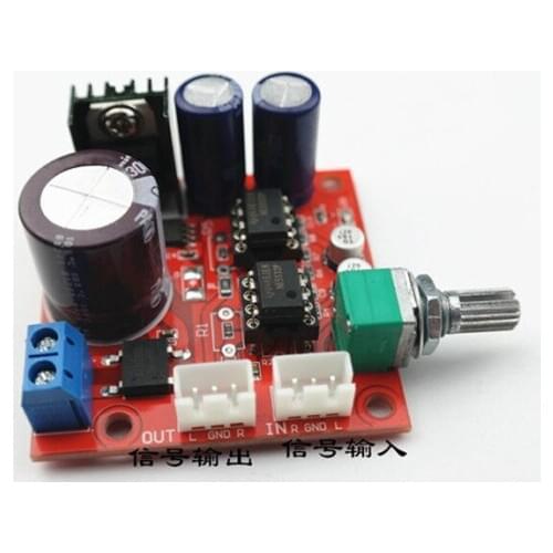 Dual NE5532 preamplifier board Single power supply Dual op amp preamplifier module Tone board