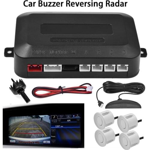 Car Parking Sensor Kit Buzzer 4 Sensors Reversing Radar Reverse Backup Radar Sound Alert Indicator Probe System Car Accessories