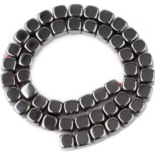 Hematite Loose Beads Round Corner Square Magnet Stone Beads Black Gallstone Wholesale DIY Handmade Jewelry Accessories