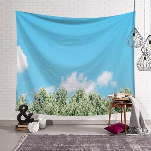 Tapestry Wall Hanging Blue Sky White Clouds Dorm Beach Towel Backdrop Home Room Wall Art Hanging Painting Background Decoration