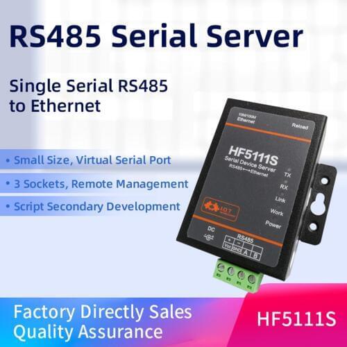 HF5111S Small Size RJ45 RS458 Serial To Ethernet Free RTOS Serial Port Transmission Converter Serial Server