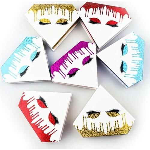 New product diamond tassel eyelash packaging box wholesale bulk mixed color with tray can be customized