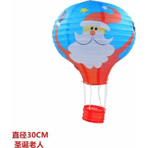 Hot sale 30CM Santa Claus Hot Air Balloon Paper Lantern wedding Lantern Festival children bedroom hanging birthday decoration