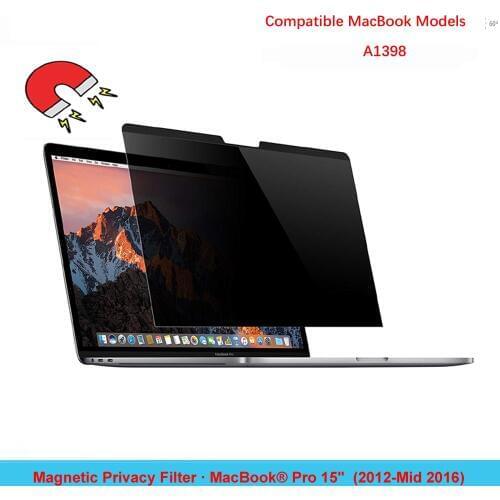 Magnetic Privacy Filter Anti-Glare Screen Protector for MacBook Pro 15" With Retina Display (2012-Mid 2016)- A1398