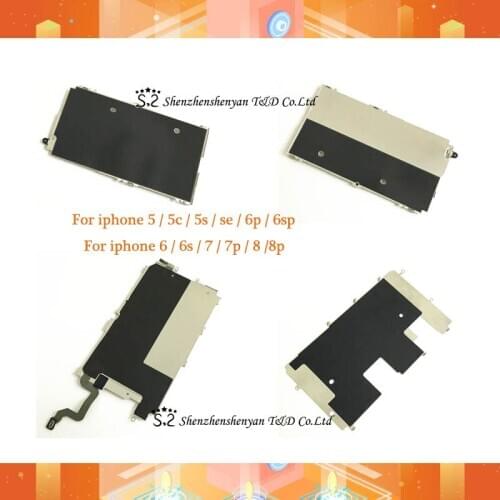 Metal Backplate Shield For iPhone 5 5s 5c 6 6s 7 7p 8 plus LCD Screen Holding Back Plate with Extend Flex Cable