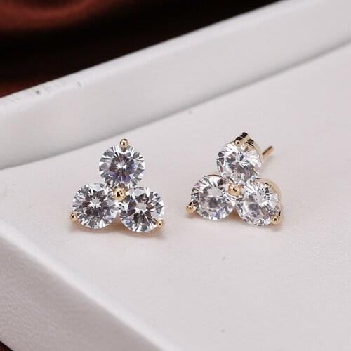 DE341 Fashion Street Snap Elegant Delicacy Creative Geometry Zircon Earring Gift Party Banquet WOMENS Jewelry Earrings