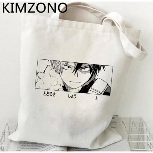 My Hero Academia Shoto Todoroki shopping bag reusable shopper handbag bag bolsas ecologicas ecobag sac cabas string