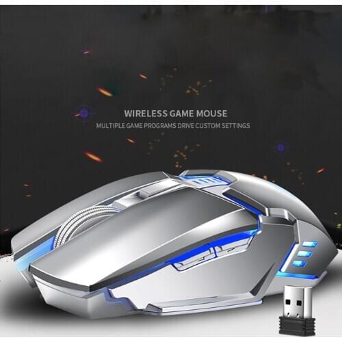 Mamba Snake Wireless Charging Mouse Mute USB Charging Wrangler 10M operating distance 6-key operation for gaming notebook games