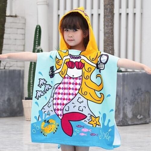 Cape blanket hooded bath towel European and American cartoon bathroom beach absorbent shawl childrens bath towel absorbent baby