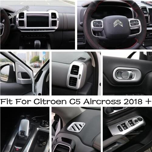 Door Handle Bowl / AC Outlet Vent / Glass Lift / Gear Shift Head Cover Trim Matte Interior For Citroen C5 Aircross 2018 - 2021
