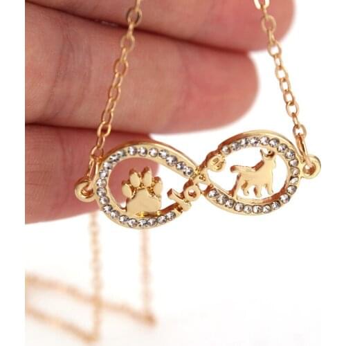 Hzew new eight shape love dog and Paw claw pendant necklace two colors dog necklaces gift