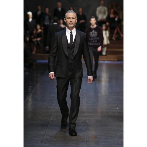 New Arrival Groom Tuxedo Black Groomsmen Shawl Lapel Wedding/Dinner Suits Best Man Bridegroom (Jacket+Pants+Tie+Vest)B380