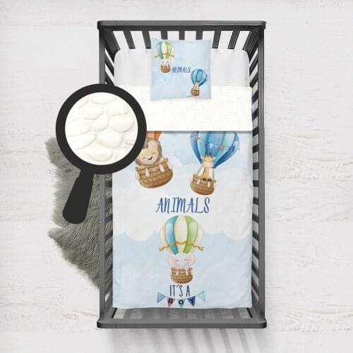 Kids Minky Blanket Super Soft and Warm Baby Blankets Children for Couch and Bed Light Blue Animals Balloon Model 170