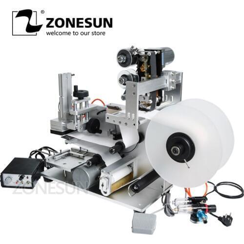 ZONESUN LT-60D/LT60DT Semi Automatic Labeling Machine Drugs Bottle Medicine Bottle Labeling Machine With Date Printer
