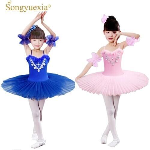 SONGYUEXIA Diamond Ballet Dress Children Swan Lake Ballet Costume Girls Tutu Ballet Leotard Dancewear Ballet Costumes Kids